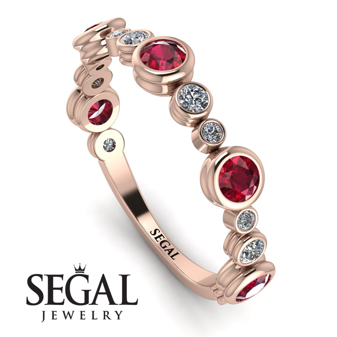 Bezel Ruby Eternity Band - Valeria No. 11