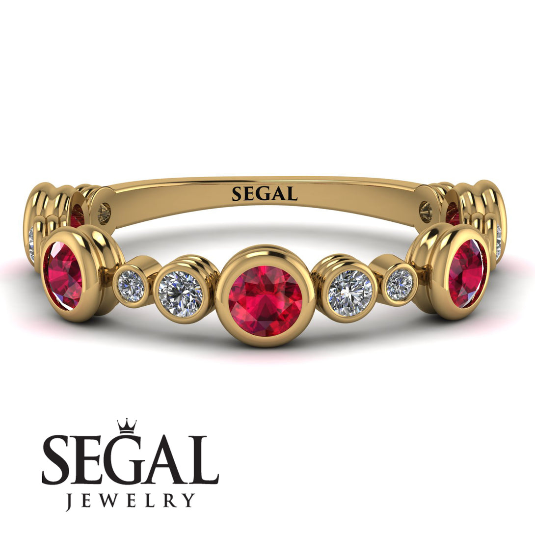 Bezel Ruby Eternity Band - Valeria No. 10