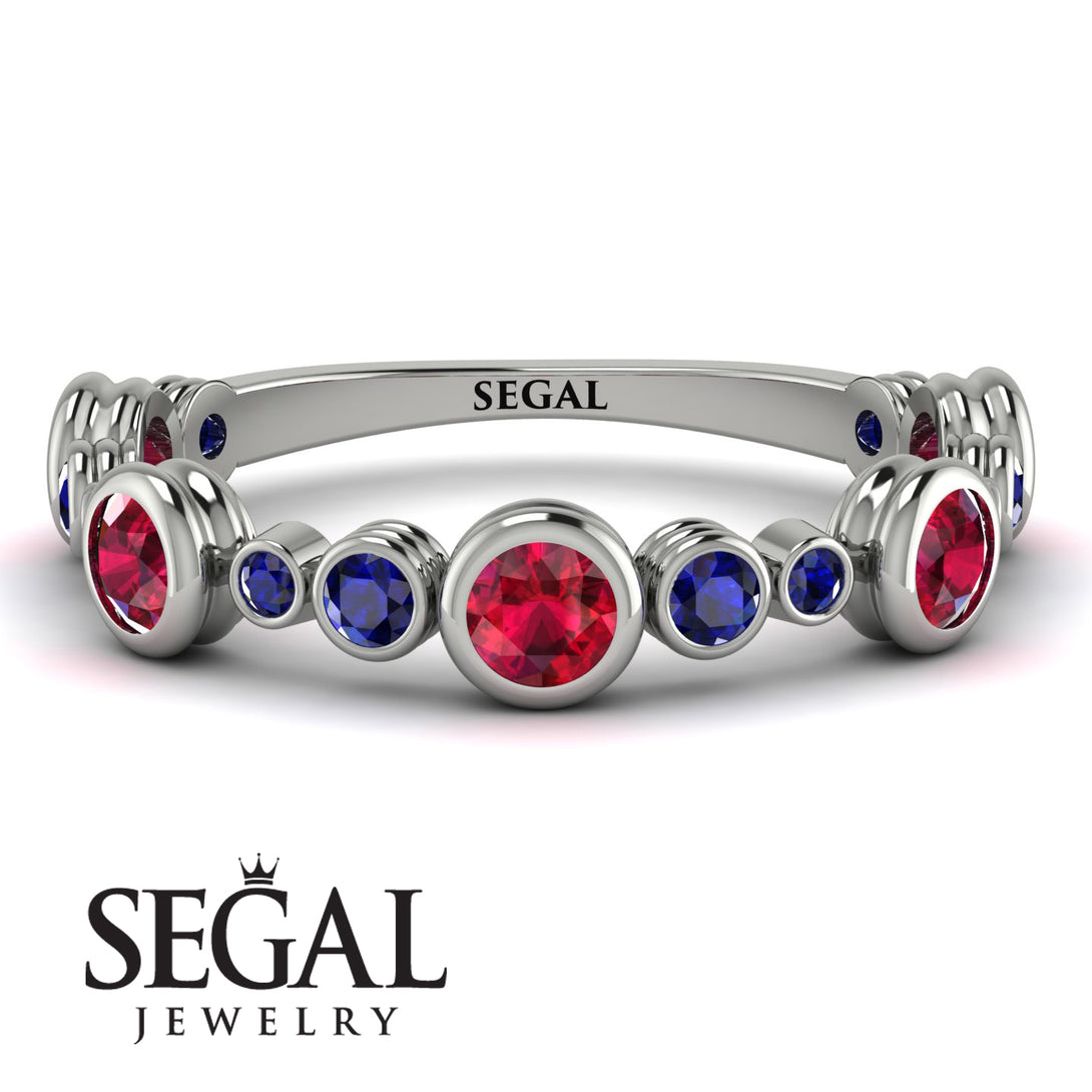 Bezel Ruby Eternity Band - Valeria No. 72
