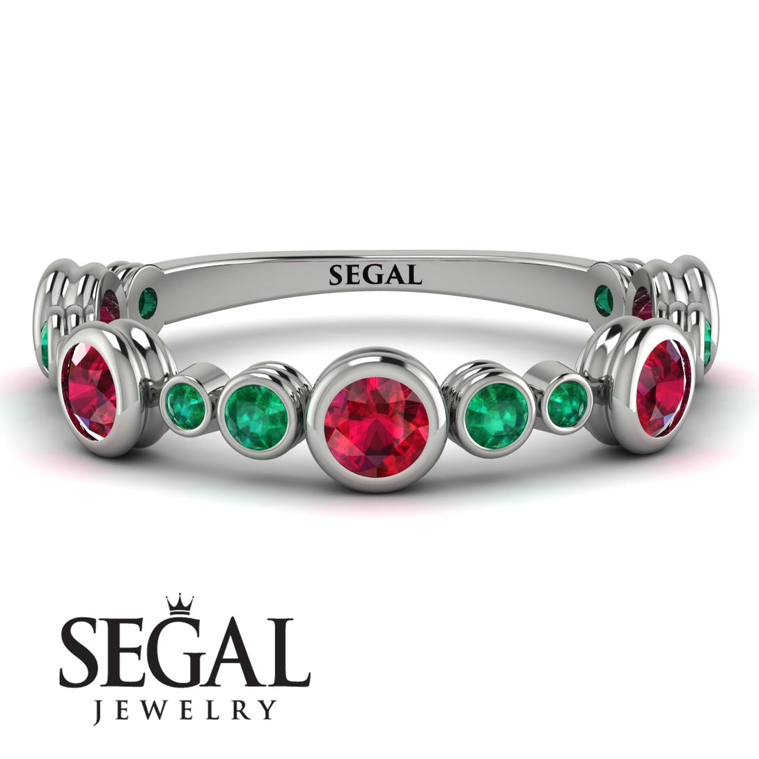 Bezel Ruby Eternity Band - Valeria No. 27