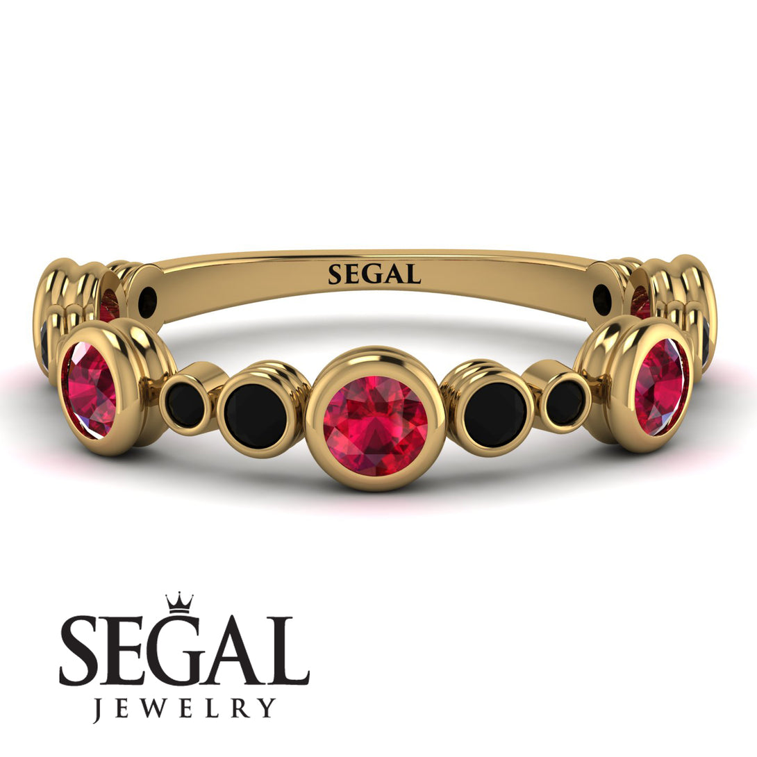 Bezel Ruby Eternity Band - Valeria No. 40