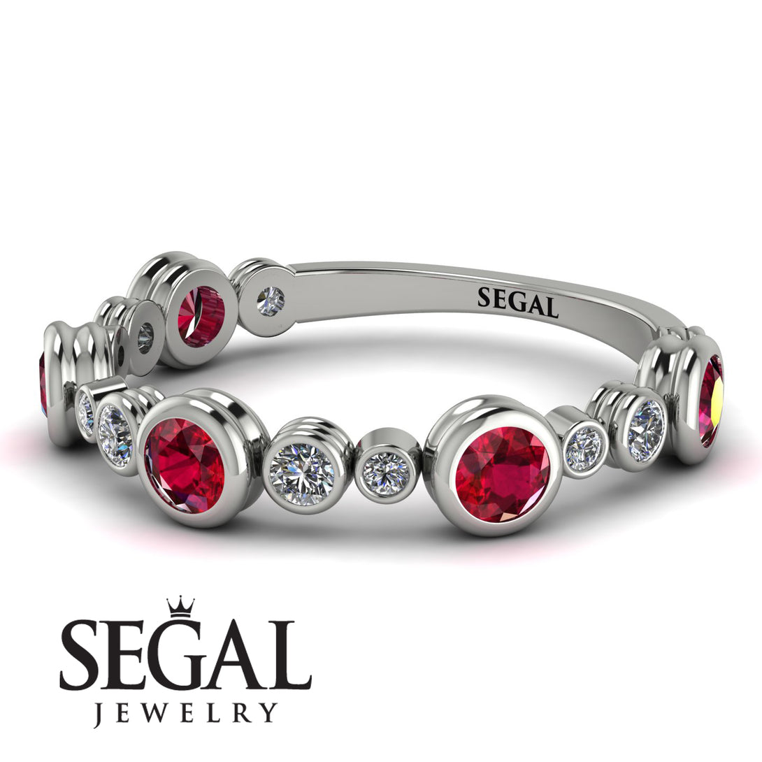 Bezel Ruby Eternity Band - Valeria No. 12
