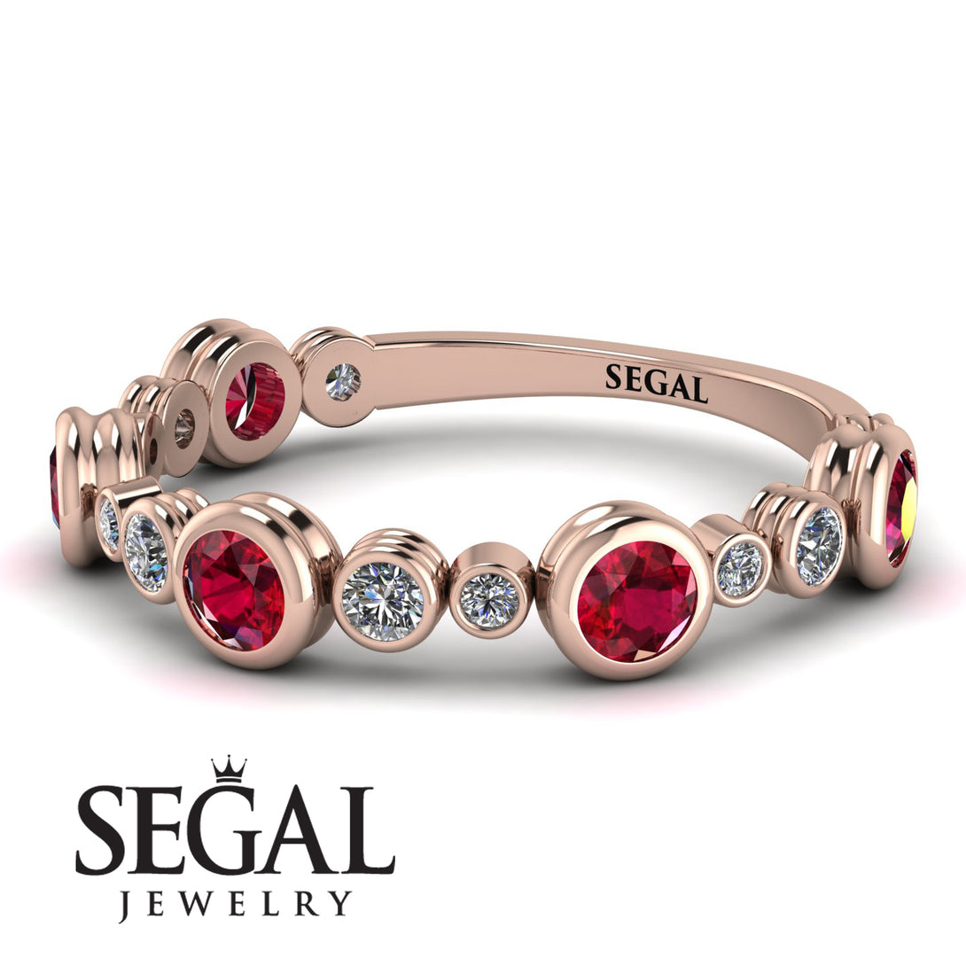 Bezel Ruby Eternity Band - Valeria No. 11