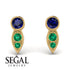 Bezel Sapphire Earrings In Pear Shaped - Aniya No. 28