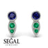 Bezel Sapphire Earrings In Pear Shaped - Aniya No. 30 image 9