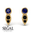 Bezel Sapphire Earrings In Pear Shaped - Aniya No. 43 image 9