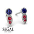 Bezel Sapphire Earrings In Pear Shaped - Aniya No. 60