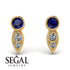 Bezel Sapphire Earrings In Pear Shaped - Aniya No. 13 image 9