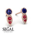 Bezel Sapphire Earrings In Pear Shaped - Aniya No. 59 image 9