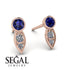 Bezel Sapphire Earrings In Pear Shaped - Aniya No. 14