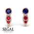 Bezel Sapphire Earrings In Pear Shaped - Aniya No. 59