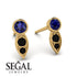 Bezel Sapphire Earrings In Pear Shaped - Aniya No. 43 image 2