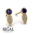Bezel Sapphire Earrings In Pear Shaped - Aniya No. 13 image 2