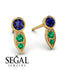 Bezel Sapphire Earrings In Pear Shaped - Aniya No. 28 image 2