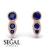 Bezel Sapphire Earrings In Pear Shaped - Aniya No. 74 image 2