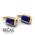 Bezel Sapphire Emerald Earrings - Perla No. 13