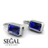 Bezel Sapphire Emerald Earrings - Perla No. 15