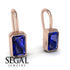 Bezel Sapphire Emerald Earrings - Perla No. 14