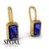 Bezel Sapphire Emerald Earrings - Perla No. 13