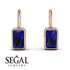 Bezel Sapphire Emerald Earrings - Perla No. 14