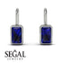 Bezel Sapphire Emerald Earrings - Perla No. 15
