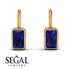 Bezel Sapphire Emerald Earrings - Perla No. 13