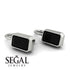 Bezel Black Diamond Emerald Earrings - Perla No. 9 image 6
