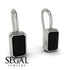 Bezel Black Diamond Emerald Earrings - Perla No. 9