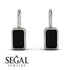 Bezel Black Diamond Emerald Earrings - Perla No. 9 image 3