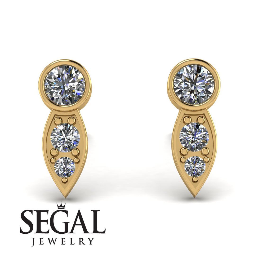 Bezel Diamond Earrings In Pear Shaped - Aniya No. 1
