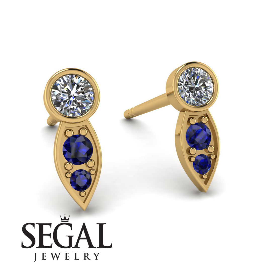 Bezel Diamond Earrings In Pear Shaped - Aniya No. 61