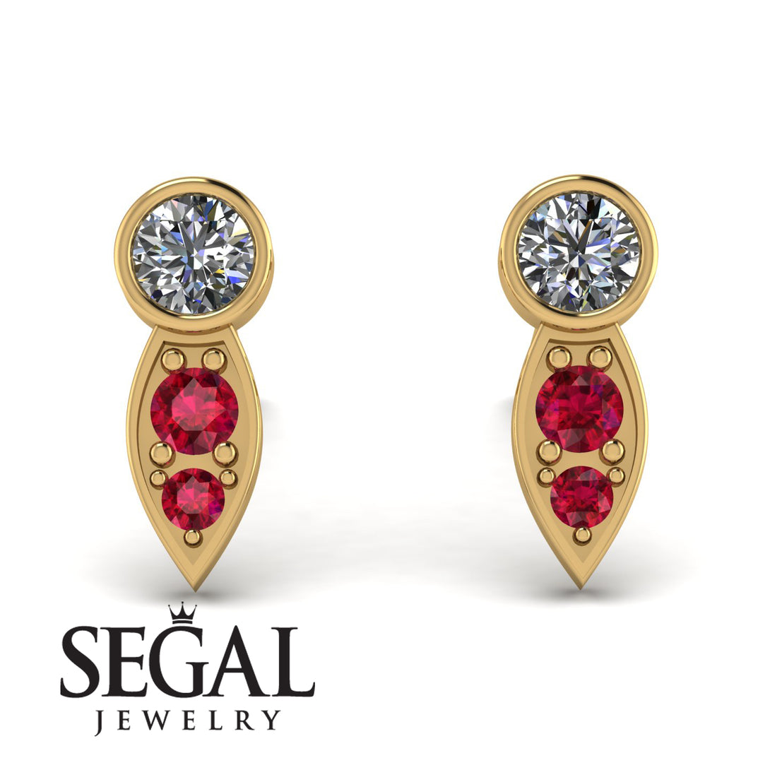 Bezel Diamond Earrings In Pear Shaped - Aniya No. 46