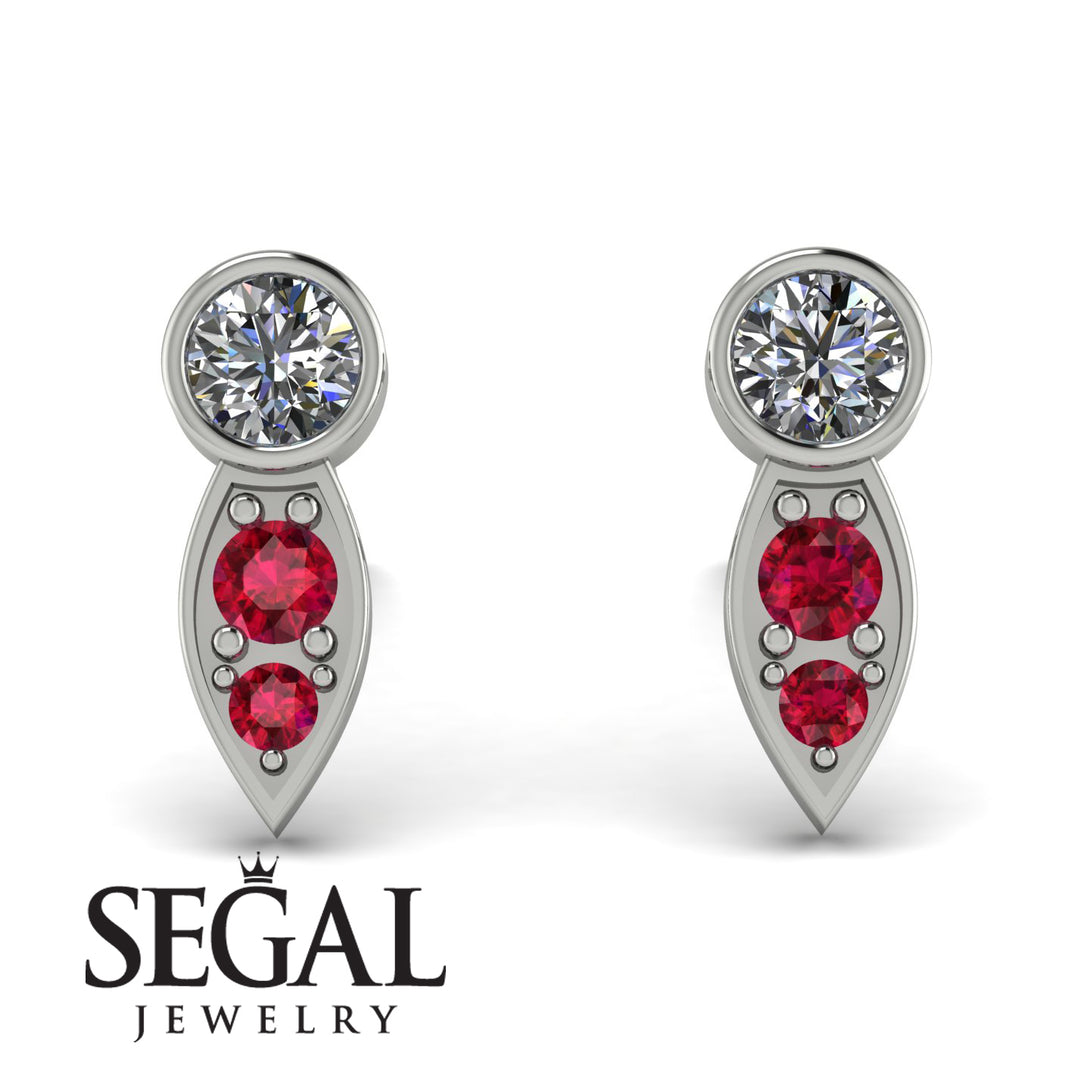 Bezel Diamond Earrings In Pear Shaped - Aniya No. 48