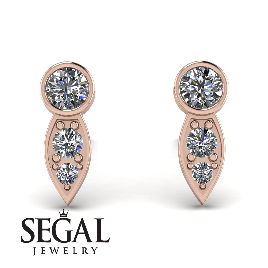 Bezel Diamond Earrings In Pear Shaped - Aniya No. 2