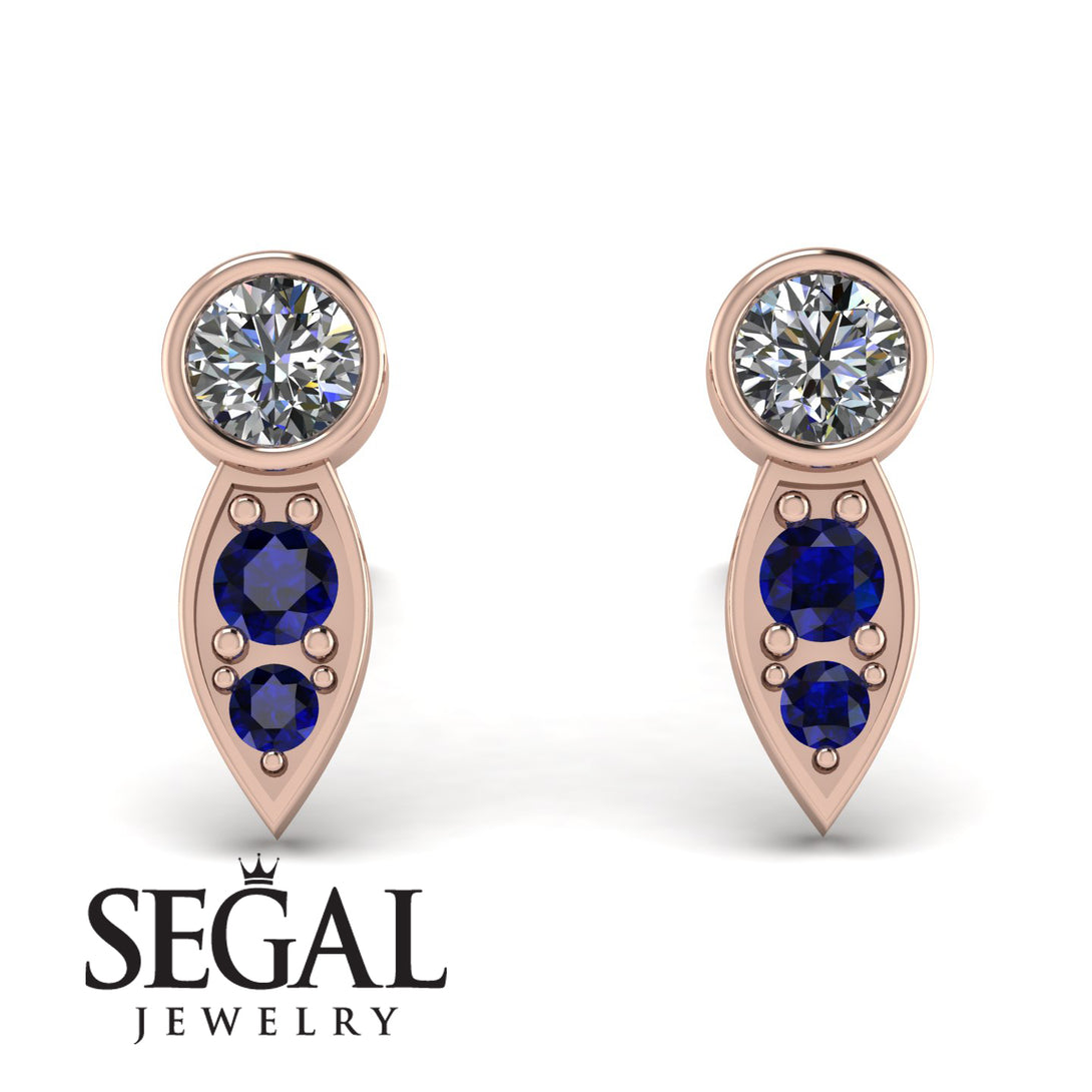 Bezel Diamond Earrings In Pear Shaped - Aniya No. 62