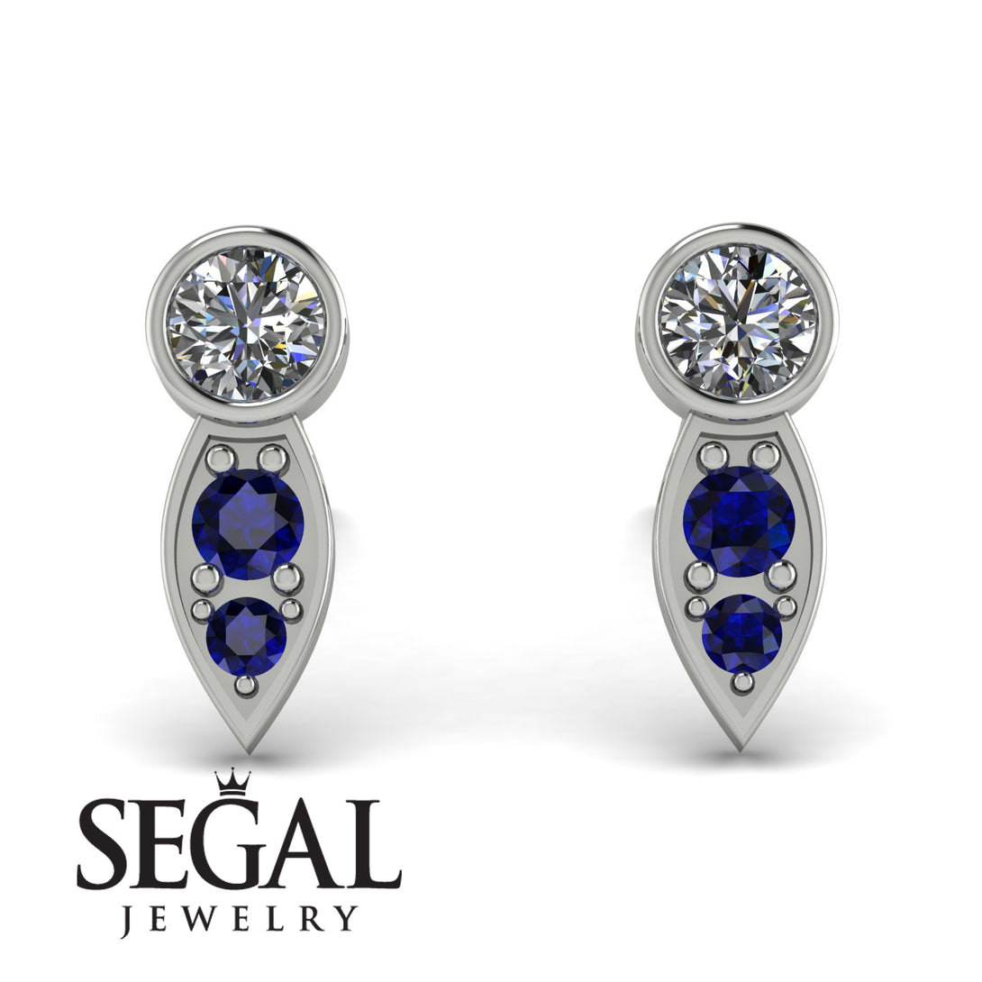 Bezel Diamond Earrings In Pear Shaped - Aniya No. 63