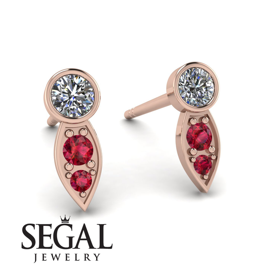 Bezel Diamond Earrings In Pear Shaped - Aniya No. 47
