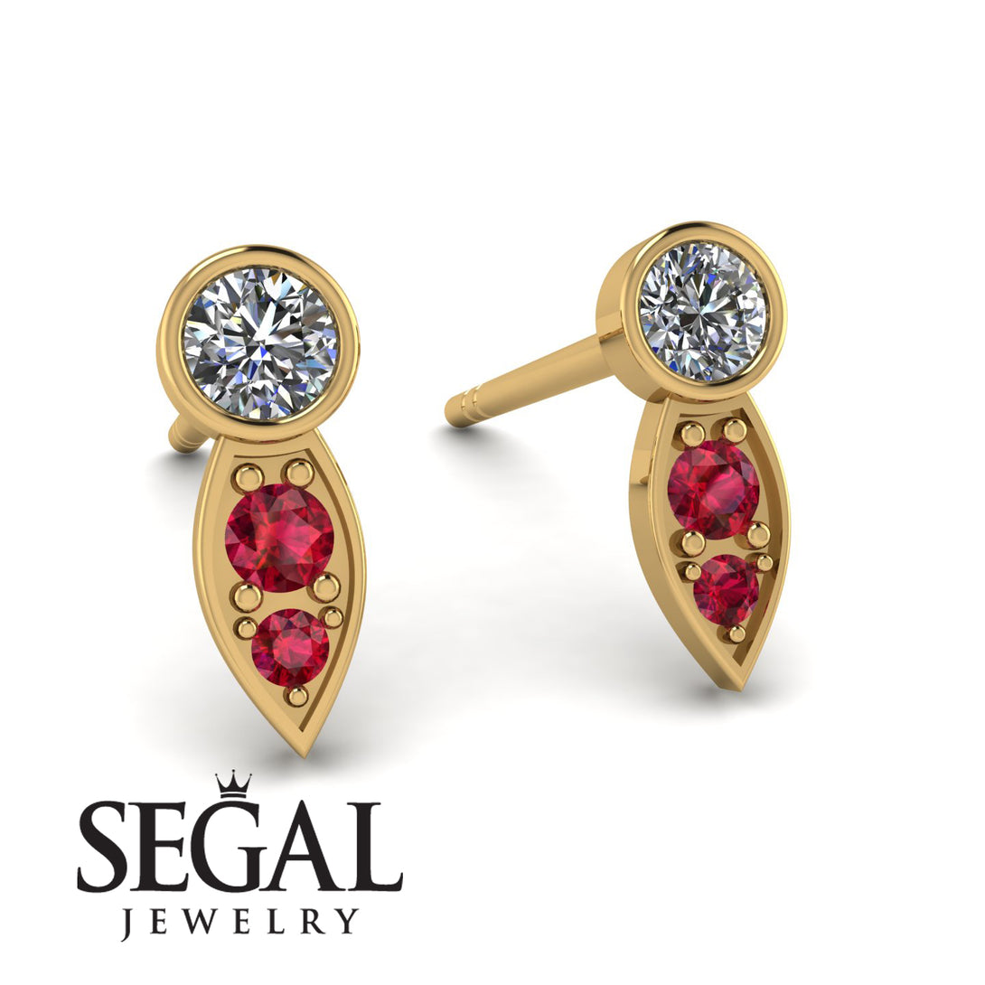 Bezel Diamond Earrings In Pear Shaped - Aniya No. 46