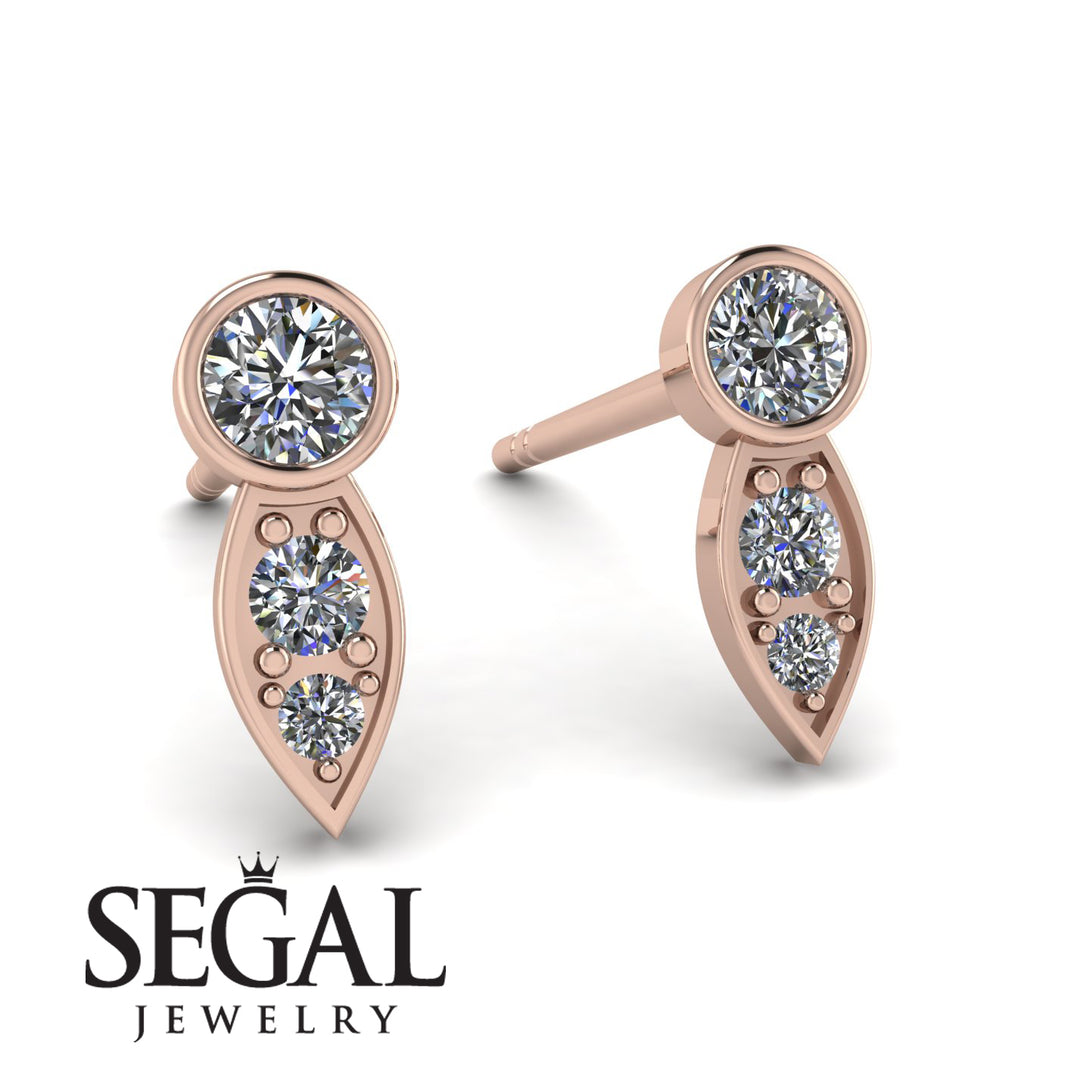 Bezel Diamond Earrings In Pear Shaped - Aniya No. 2