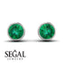Bezel Stud Emerald Earrings - Royal No. 6