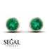 Bezel Stud Emerald Earrings - Royal No. 5
