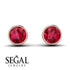 Bezel Stud Ruby Earrings - Royal No. 11