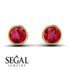 Bezel Stud Ruby Earrings - Royal No. 10