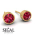 Bezel Stud Ruby Earrings - Royal No. 10