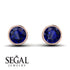Bezel Stud Sapphire Earrings - Royal No. 14