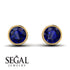 Bezel Stud Sapphire Earrings - Royal No. 13