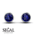 Bezel Stud Sapphire Earrings - Royal No. 15