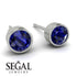 Bezel Stud Sapphire Earrings - Royal No. 15
