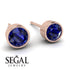 Bezel Stud Sapphire Earrings - Royal No. 14