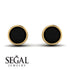 Bezel Stud Black Diamond Earrings - Royal No. 7 image 4
